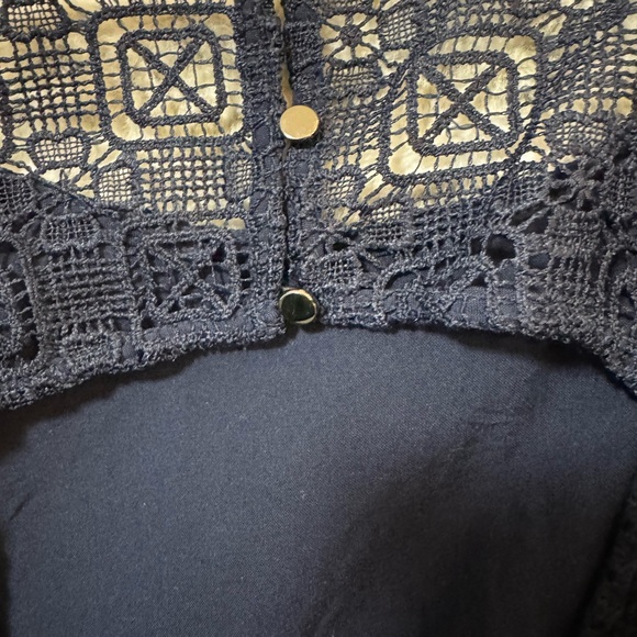 Abercrombie & Fit Navy Blue Crochet Lace Short Sleeve Dress, large - Picture 5 of 7